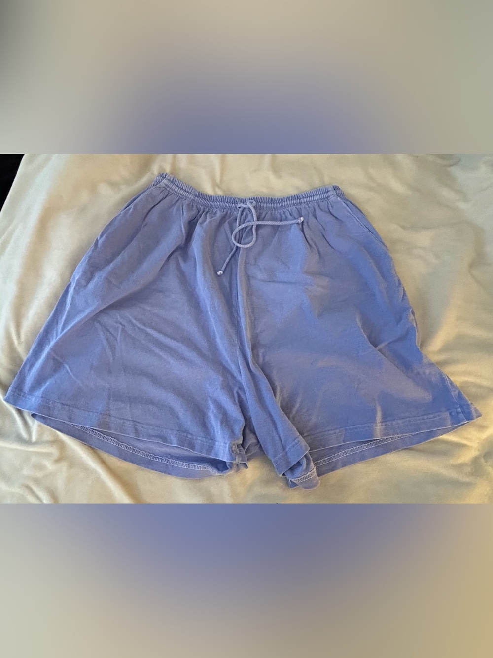 fresh produce 100% cotton Light Blue Elastic Waist Shorts - 1X